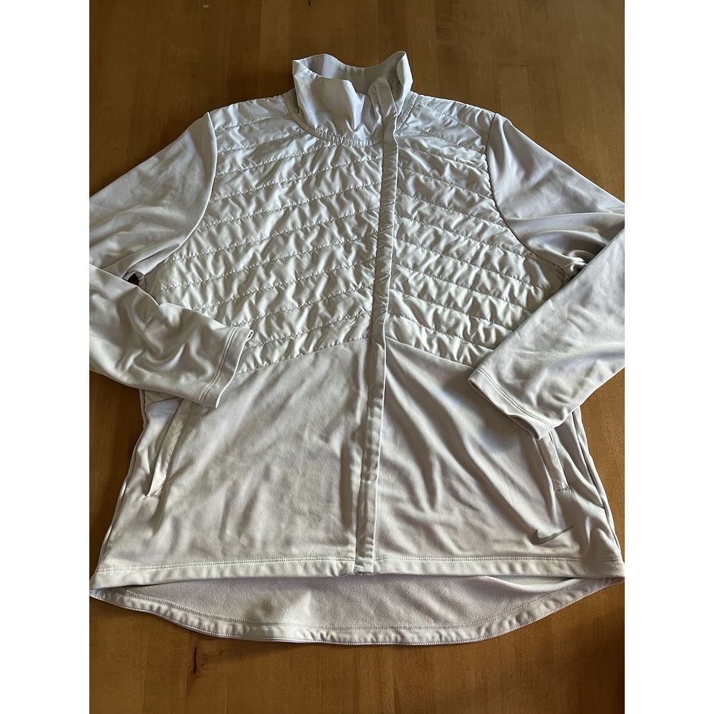 Nike Women's Thermal Thermore Running Jacket Hybrid Puffer Light Gray Sz‎ XL
